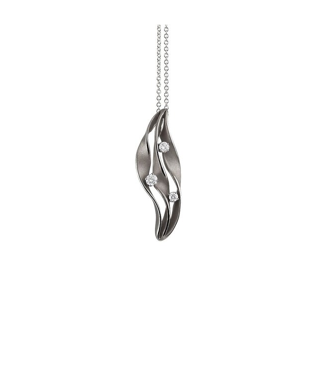 Dune Twist Collection Pendant, 18Kt Dia ct. 0.16