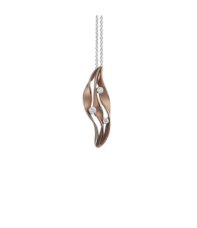 Dune Twist Collection Pendant, 18Kt Dia ct. 0.16