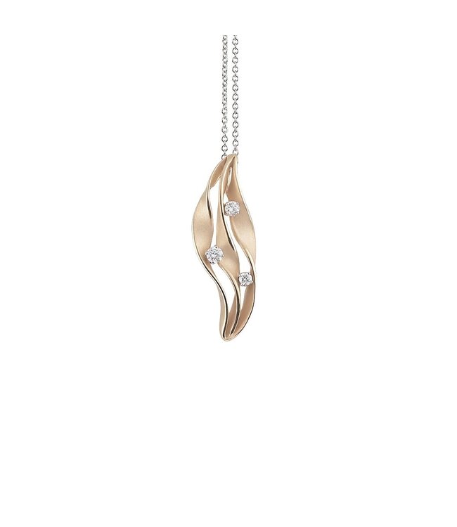 Dune Twist Collection Pendant, 18Kt Dia ct. 0.16