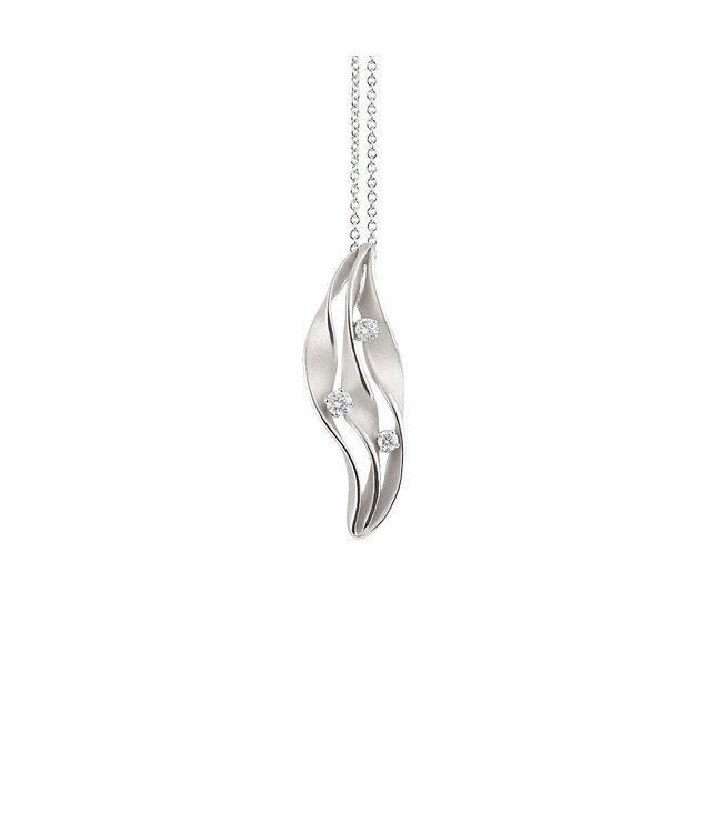 Dune Twist Collection Pendant, 18Kt Dia ct. 0.16