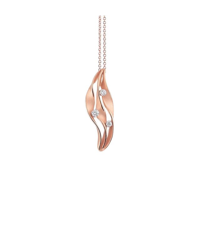Dune Twist Collection Pendant, 18Kt Dia ct. 0.16