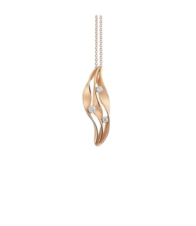 Dune Twist Collection Pendant, 18Kt Dia ct. 0.16