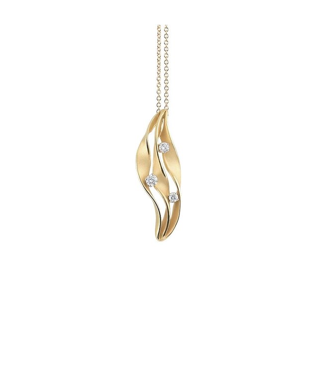 Dune Twist Collection Pendant, 18Kt Dia ct. 0.16