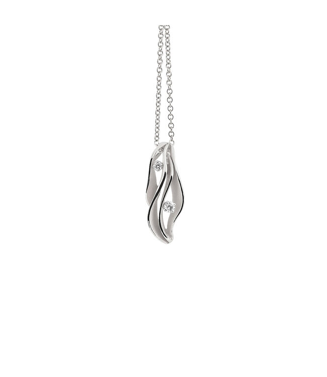 Dune Twist Collection Pendant, 18Kt Dia ct. 0.16