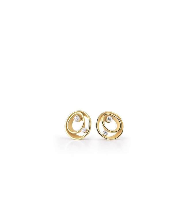 Cammilli Firenze Dune Collection Earrings, 18Kt 2 Dia ct. 0.18