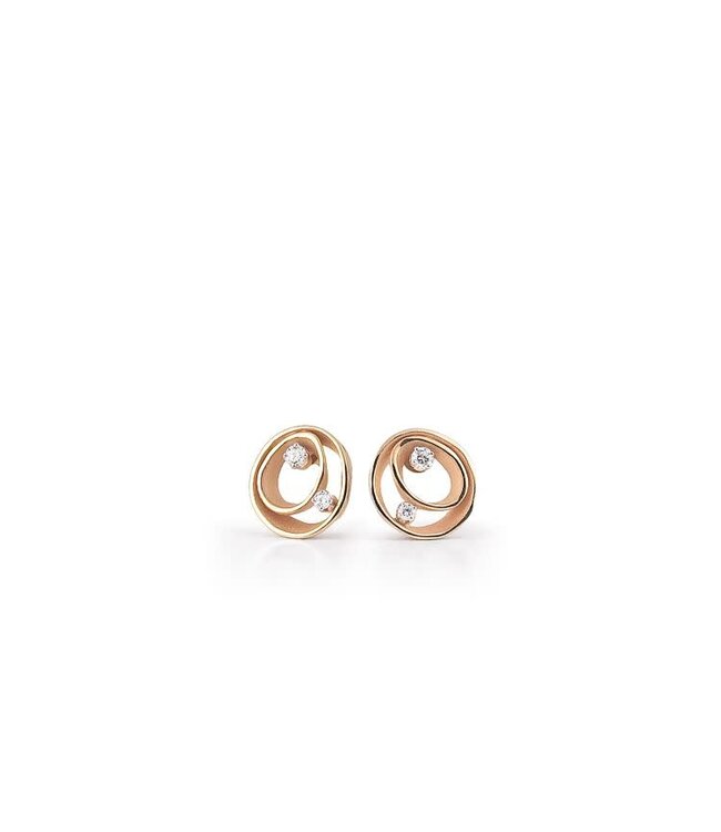 Cammilli Firenze Dune Collection Earrings, 18Kt 2 Dia ct. 0.18