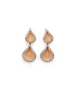 Cammilli Firenze Goccia Collection Earrings, 18Kt Dia ct. 0.29 Orange Apricot Gold With Diamonds