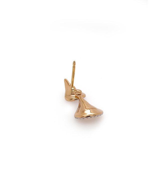 Goccia Collection Earrings, 18Kt Dia ct. 0.29 Orange Apricot Gold With Diamonds