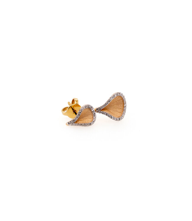 Goccia Collection Earrings, 18Kt Dia ct. 0.29 Orange Apricot Gold With Diamonds