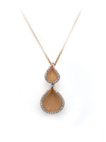 Cammilli Firenze Goccia Collection Pendant,18Kt Dia ct. 0.18 Orange Apricot Gold with Diamonds