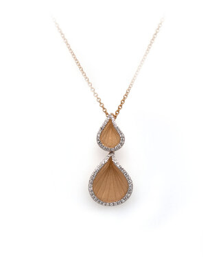 Goccia Collection Pendant,18Kt Dia ct. 0.18 Orange Apricot Gold with Diamonds