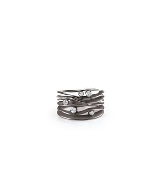 Cammilli Firenze Dune Collection Ring, 18Kt 5 Dia ct. 0.28
