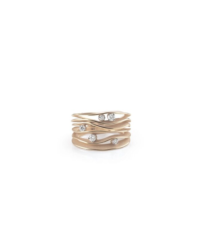 Cammilli Firenze Dune Collection Ring, 18Kt 5 Dia ct. 0.28