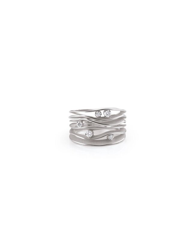 Cammilli Firenze Dune Collection Ring, 18Kt 5 Dia ct. 0.28