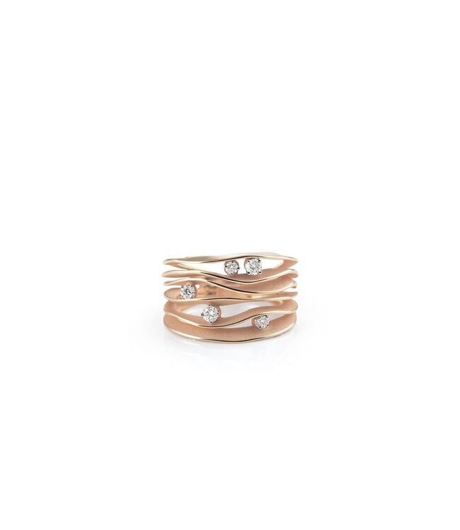 Cammilli Firenze Dune Collection Ring, 18Kt 5 Dia ct. 0.28