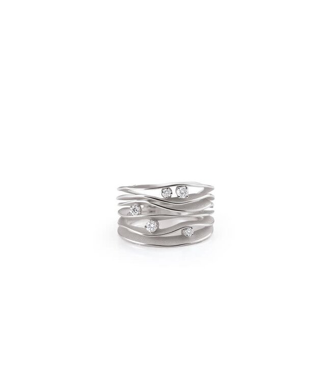 Cammilli Firenze Dune Collection Ring, 18Kt 5 Dia ct. 0.28