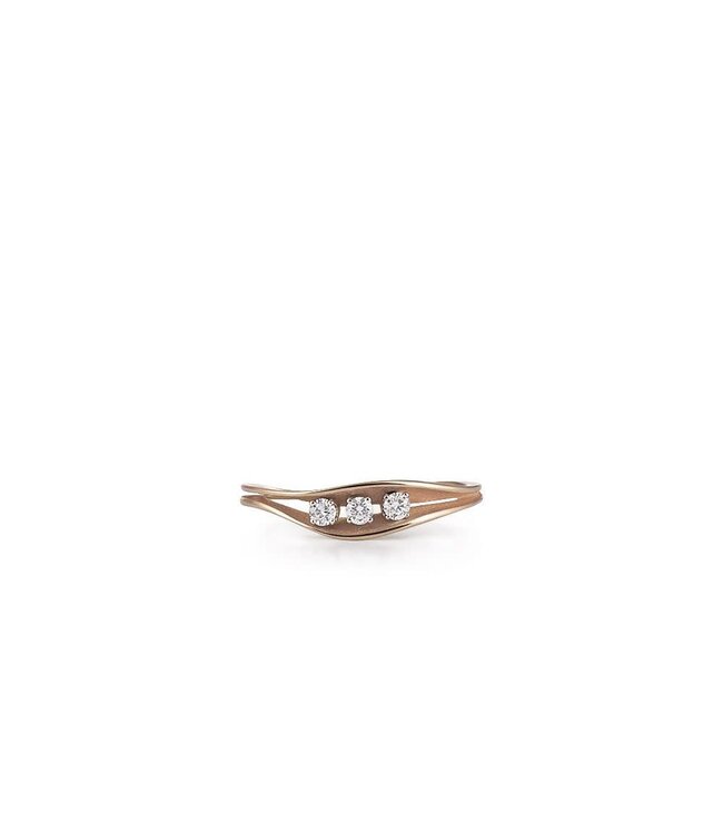 Dune Collection stacking Ring, 18Kt 3 Dia ct. 0.15