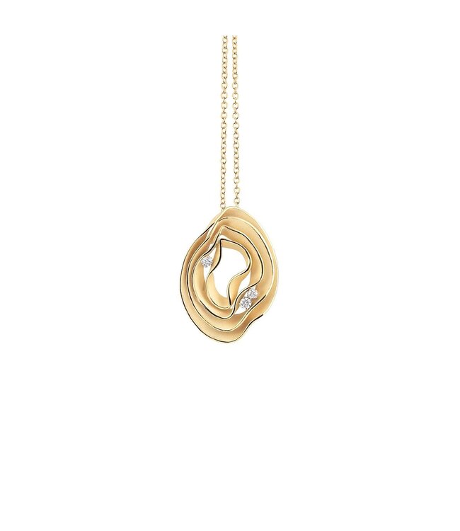 Dune Electa Collection Pendant, 18Kt 3 Dia ct. 0.16