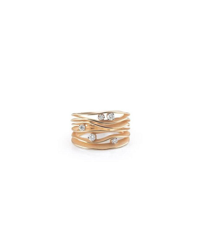 Cammilli Firenze Dune Collection Ring, 18Kt 5 Dia ct. 0.28
