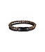 AZE Jewels Combi String Mount Terra-Brown - Armband in Leder, 316L-Edelstahl, braun, Adventure, Rocks