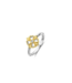 TI SENTO Vintage Clover Ring 12357ZY - Silver plated, Zirconia white yellow gold plated