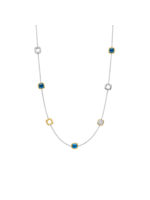 Ti Sento Ketting 34079DB - Blauwe Cushion Ketting