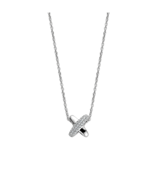 TI SENTO Ketting 34003ZI - Zirkonia Cross Ketting