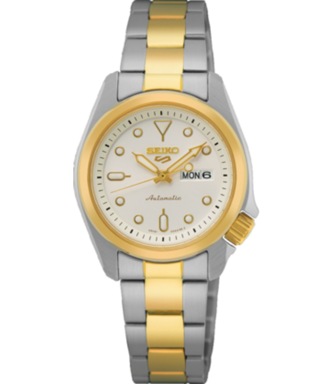 Seiko 5 Sports SRE004K1 2R06 28 mm Wit Dameshorloge | Juwelier De Vaal