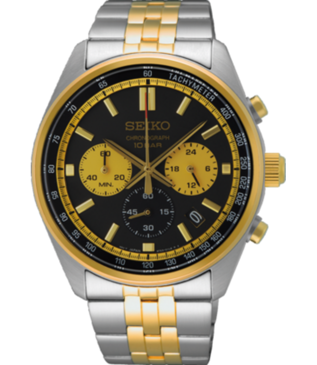 Seiko SSB430P1 8T63 41,5 mm Zwart Herenhorloge