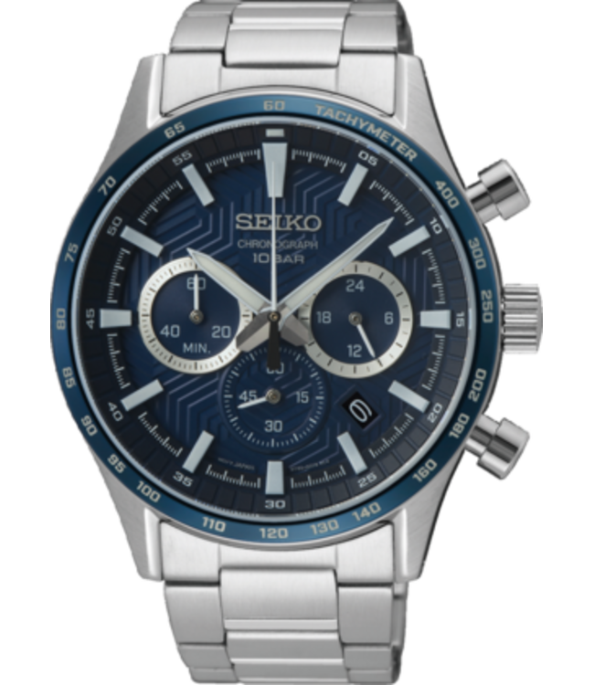 Seiko SSB445P1 8T63 43 mm Blauw Herenhorloge