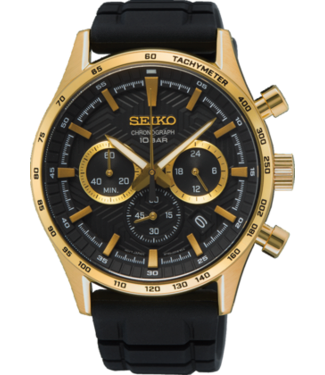 Seiko SSB446P1 8T63 43 mm Zwart Herenhorloge