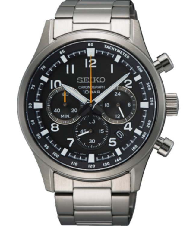 Seiko SSB447P1 8T63 43 mm Zwart Herenhorloge