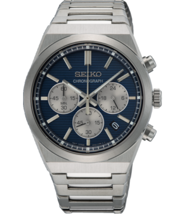 Seiko SSB453P1 8T63 40 mm Blauw Herenhorloge