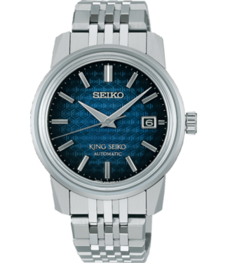 King SJE105J1 6L35 38,6 mm Blauw Herenhorloge