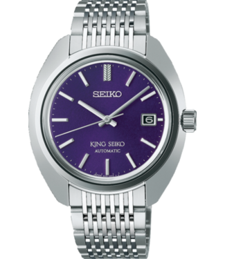 King SJE111J1 6L35 39,4 mm Paars Herenhorloge