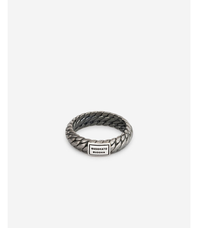 Buddha to Buddha Ben XS Ring Black Rhodium Shine Silver
