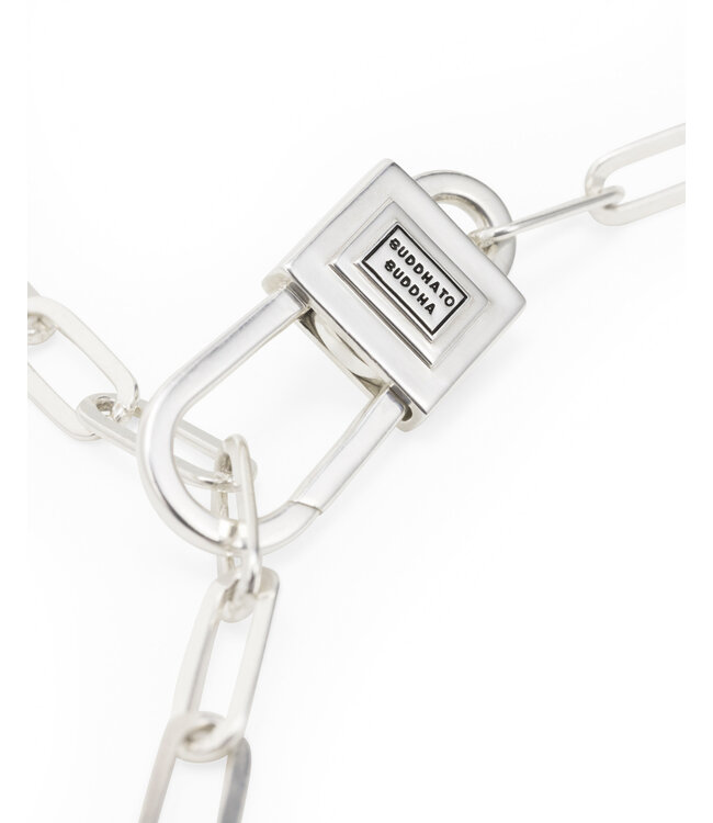 Buddha to Buddha Chainlink Lock Necklace Silver