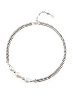 Buddha to Buddha Baroque Pearl Necklace Chain Silver