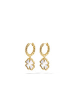 Buddha to Buddha Hoops Katja Clover Mother of Pearl Set Gold Vermeil