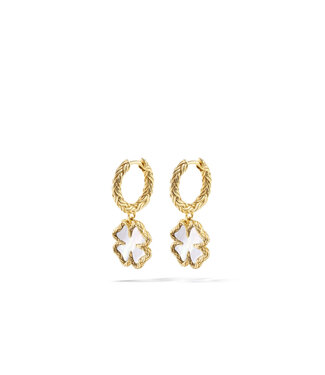 Hoops Katja Clover Mother of Pearl Set Gold Vermeil