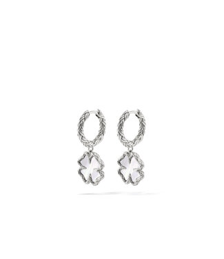 Hoops Katja Clover Mother of Pearl Set Silver