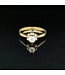 Geelgouden solitairring met briljant 0,35 ct maat 59