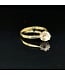 Geelgouden solitairring met briljant 0,35 ct maat 59