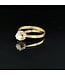 Geelgouden solitairring met briljant 0,35 ct maat 59