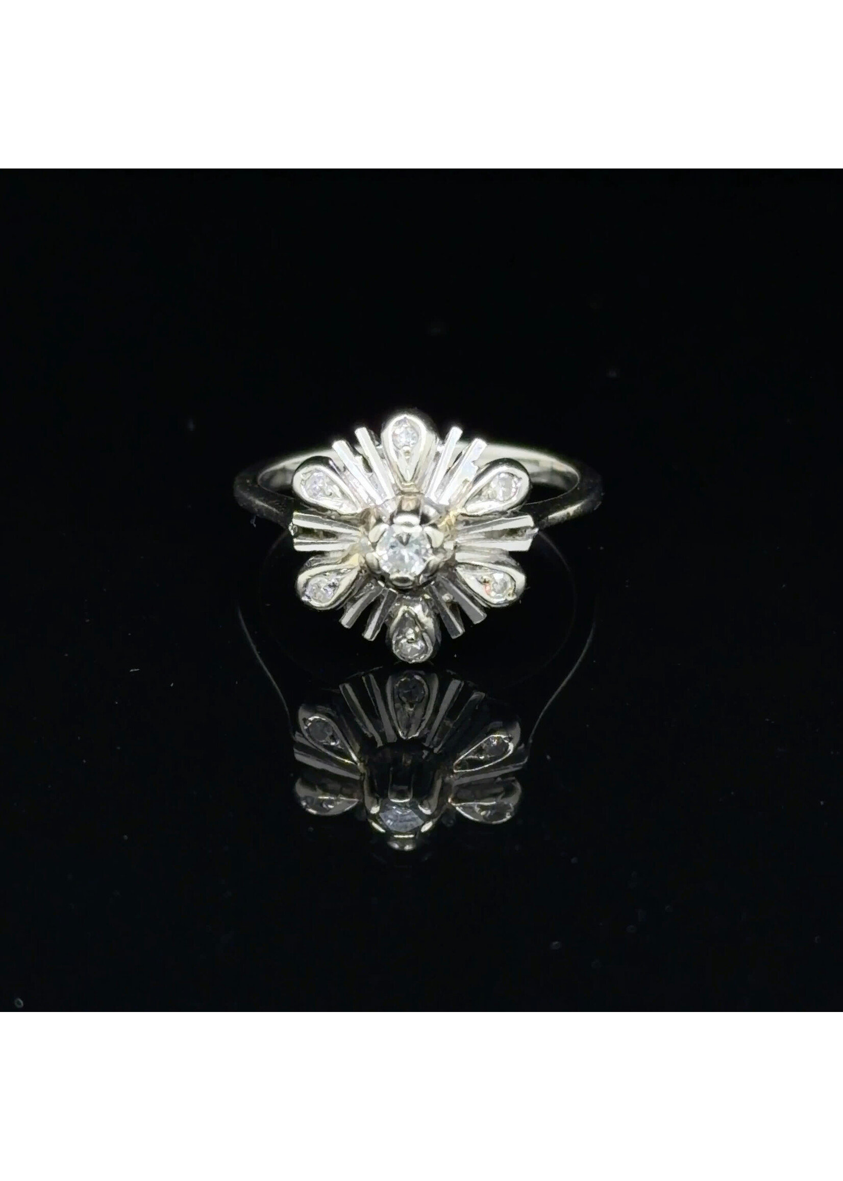 Occasions Witgouden cocktailring met briljanten maat 49
