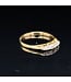 Geelgouden vintage ring met briljanten maat 18