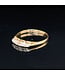 Geelgouden vintage ring met briljanten maat 18