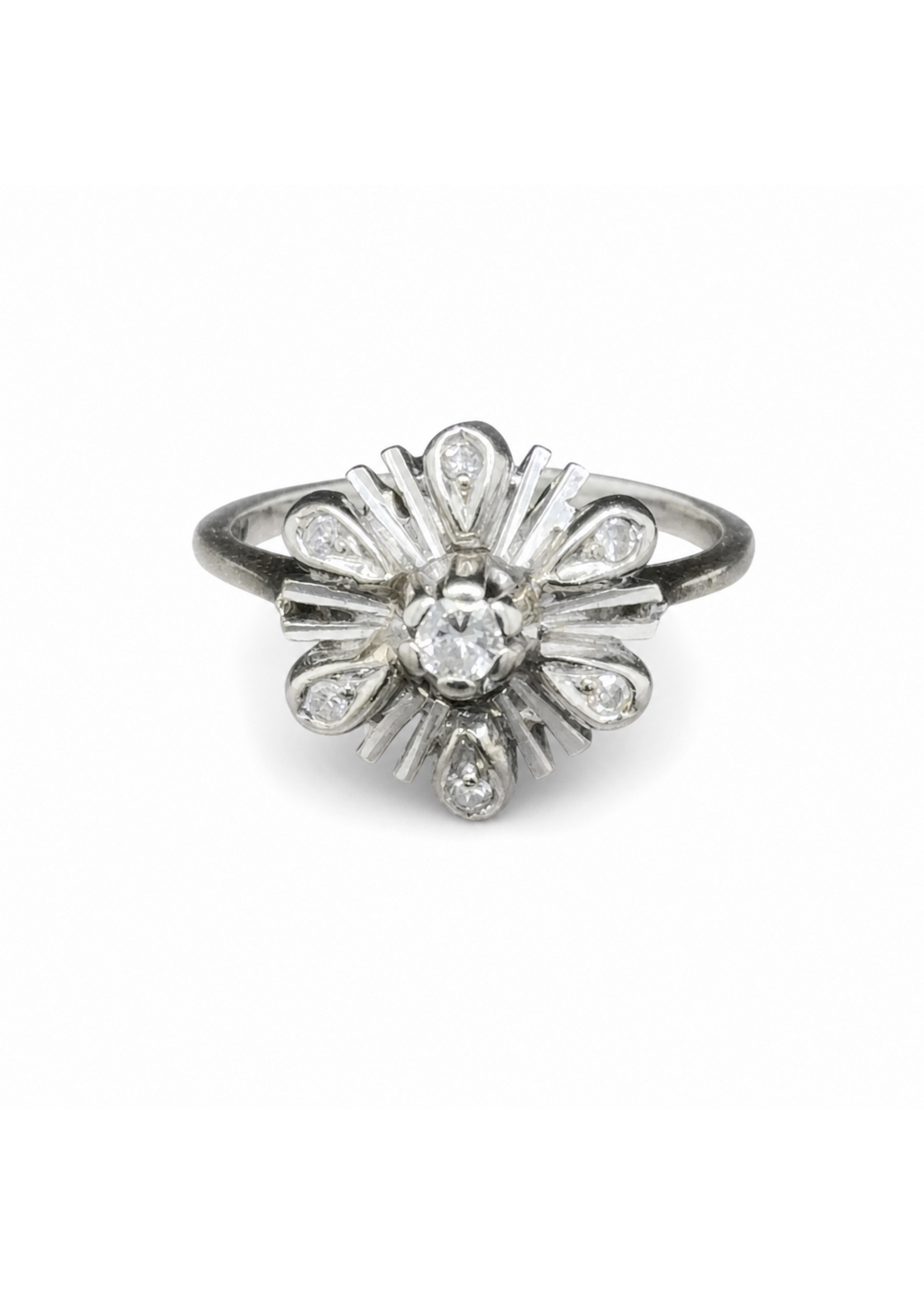 Occasions Witgouden cocktailring met briljanten maat 49