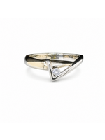 Occasions Bi-color fantasiering met briljant maat 18