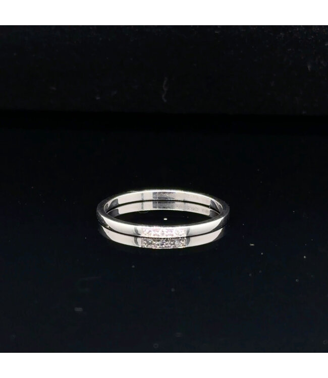 Witgouden bandring met briljanten maat 55